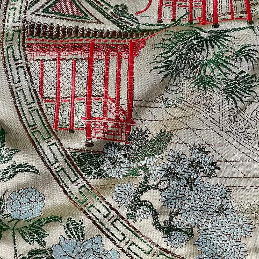 Vintage Brocaded Flowers Oriental Pillow Case with Tassels Asian Sham Cover READ